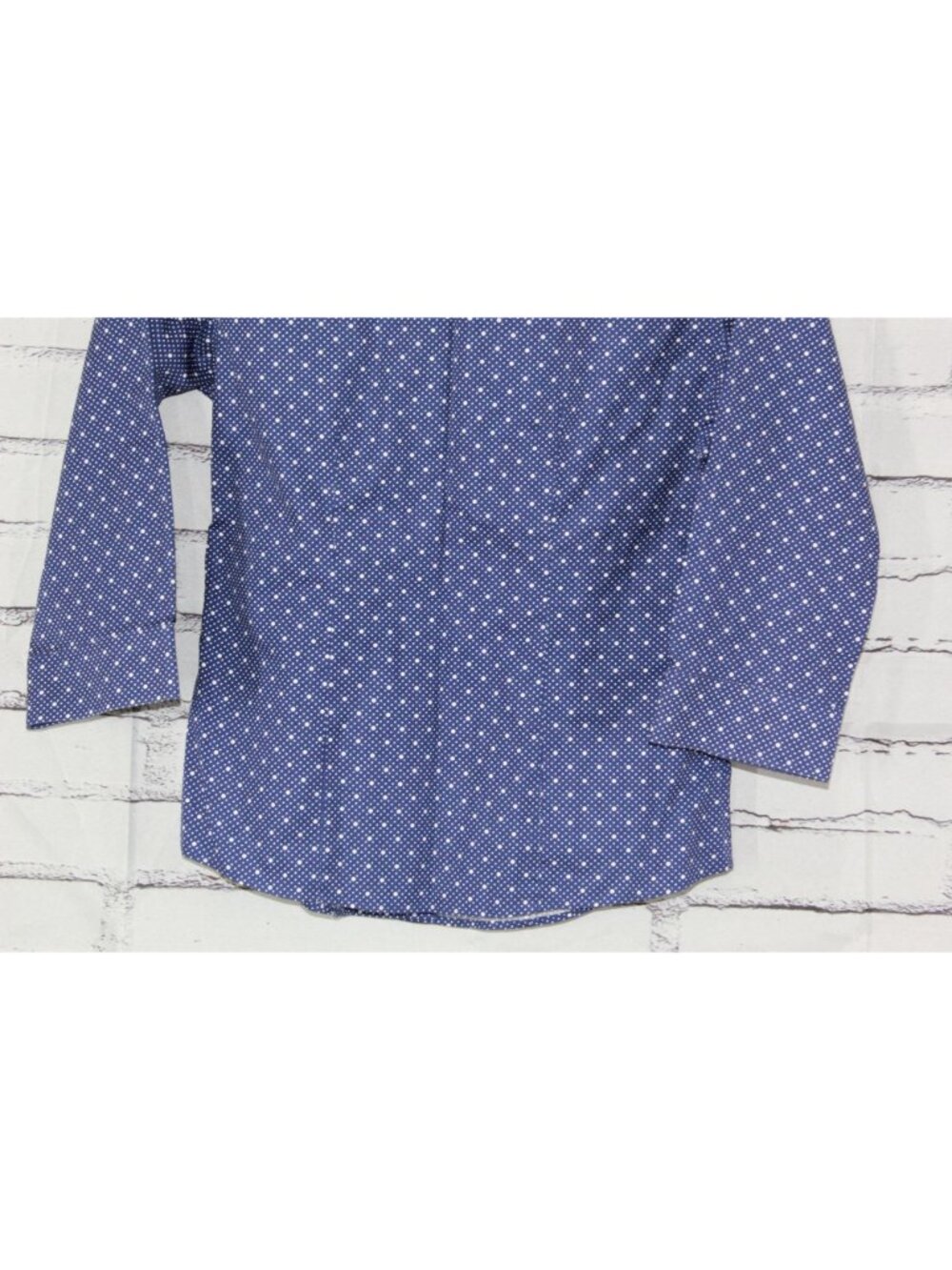 LL Bean Blue Polka Dot Button Down Shirt Wrinkle Free 100% Cotton XXS - Picture 6 of 14
